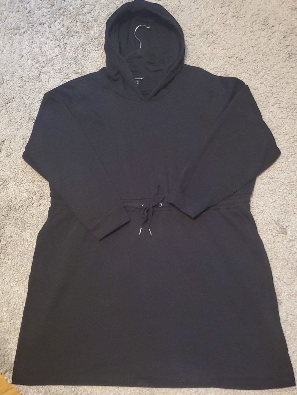 Torrid Black Hooded Drawstring Tunic Dress Sweatshirt